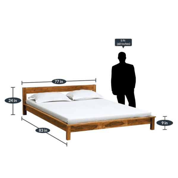 Atwood Solid Wood King Size Bed in Rustic Teak Finish By Fern India
