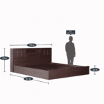 Ikedih Goldline King Size Bed with Storage in Walnut Finish By Fern India