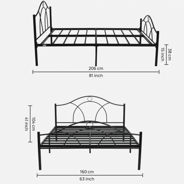 Akillatem Bari Queen Size Bed in Black Finish by Fern India