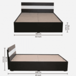 Resarf Queen Size Bed with Box Storage in Wenge Finish By Fern India