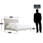 Rasec Queen Size Upholstered Bed in Beige Colour by Fern India