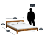 Doowta Solid Wood Queen Size Bed in Rustic Teak Finish By Fern India