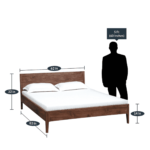 Dipar Solid Wood Queen Size Bed in Provincial Teak Finish By Fern India