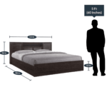 Notlob Queen Size Bed with Storage in Wenge Finish by Fern India