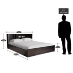 Atuuy King Size Bed with Storage in Wenge Finish By Fern India