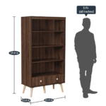 Urahok Book Shelf with One Drawer in Columbia Walnut Finish by Fern India