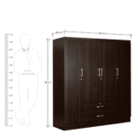Okiran 4 Door Wardrobe in Wenge Finish by Fern India