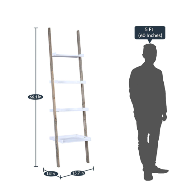 Dranrab Compact Ladder Display Unit & Book Shelf in White Colour by Fern India
