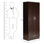Amuruk 2 Door Wardrobe in Wenge Finish by Fern India