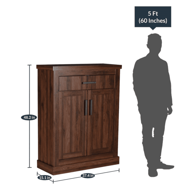 Anmak Two Door Shoe Rack in Walnut Finish by Fern India
