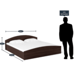 Ikiad Queen Size Bed in Wenge Finish By Fern India