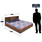 Rennug Queen Size Bed with Storage in Wenge Finish by Fern India