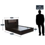 Iroak King Size Bed with Storage in Wenge Finish By Fern India