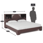 Adiv King Size Bed with Headboard Storage in Wenge Finish By Fern India