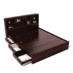 Okikust Queen Size Bed with Storage in Wenge Finish by Fern India