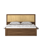 Okomot Queen Size Bed with Storage in Bronze Walnut Colour By Fern India