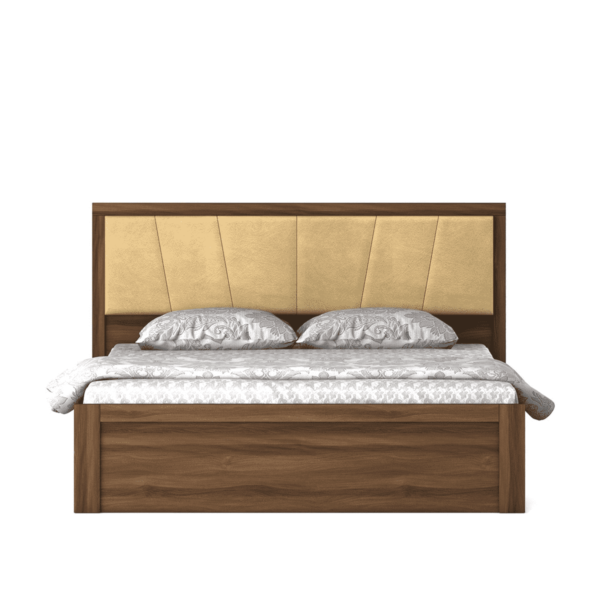 Okomot Queen Size Bed with Storage in Bronze Walnut Colour By Fern India