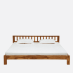Droftreh Solid Wood Queen Size Bed in Rustic Teak Finish By Fern India