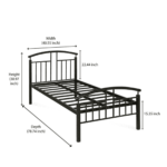 Flog Single Bed in Black Finish By Fern India