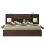 Emuy King Size Bed with Storage in Regato Walnut Colour By Fern India
