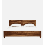 Nazzer Solid Wood King Size Bed In Rustic Teak Finish By Fern India