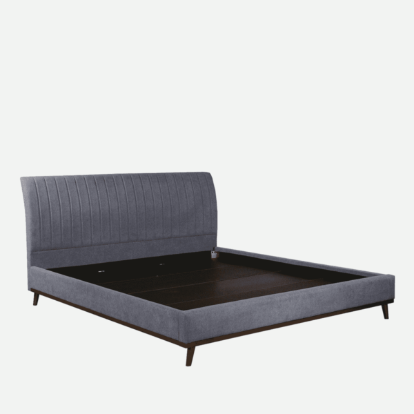 Osnola Upholstered King Size Bed in Dark Grey Colour By Fern India