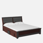 Atuoyr King Size Bed with Box Storage in Wenge Finish By Fern India