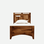 Yacsib Solid Wood Single Bed Without Storage In Rustic Teak Finish By Fern India