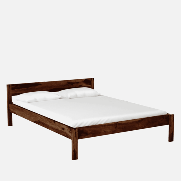 Lekne Solid Wood Queen Size Bed in Provincial Teak Finish By Fern India