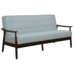 Nimzaj 3 seater Sofa in Grey Colour with Brown Oak Finish by FernIndia.com