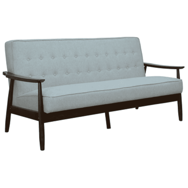 Nimzaj 3 seater Sofa in Grey Colour with Brown Oak Finish by FernIndia.com
