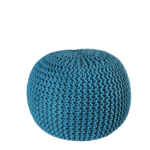 Ainamor Knitted Pouffe in Aqua Colour by Fern India