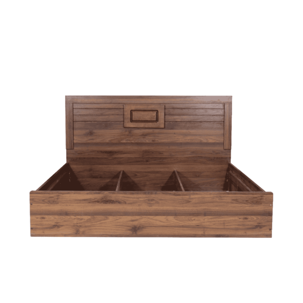 Ihciad Queen Size Bed with Two Bedside Tables in Columbia Walnut Finish by Fern India