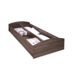 Nosidda Single Bed with Storage in Walnut Finish by Fern India