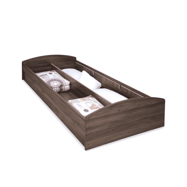 Nosidda Single Bed with Storage in Walnut Finish by Fern India