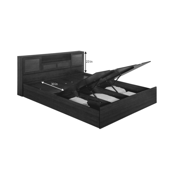 Notlob King Size Bed with Storage in Wenge Finish by Fern India