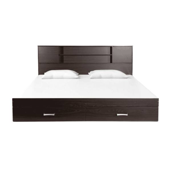 Anuuy King Size Bed with Storage in Wenge Finish By Fern India
