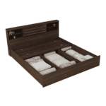 Otiak Queen size Bed with Storage in Wenge Finish by Fern India