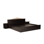 Asira Bedroom Set (King Bed with Storage, 4 Door Wardrobe & Two Bedside Tables) in Wenge Finish By Fern India
