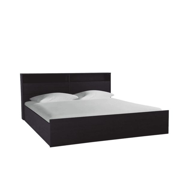 Xela Queen Size Bed with Storage in Dark Walnut Finish by Fern India