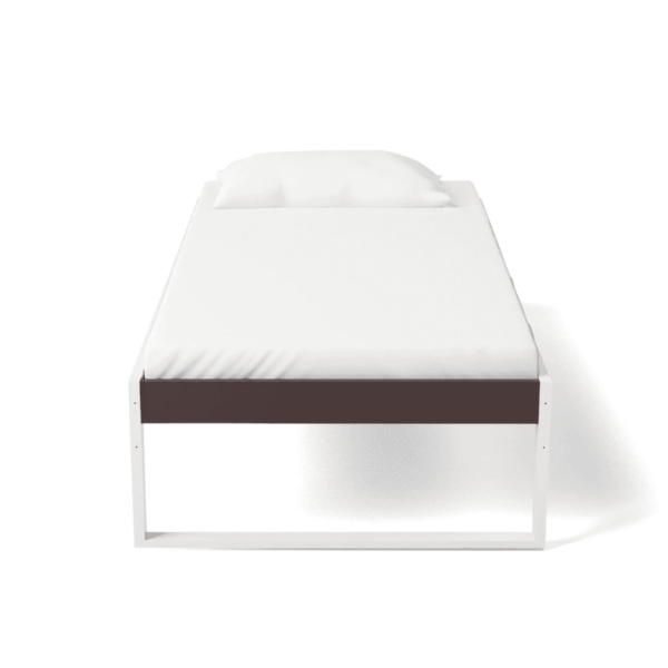 QE Single Single Bed in Off White & Brown Finish by Fern India