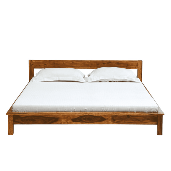 Atwood Solid Wood King Size Bed in Rustic Teak Finish By Fern India