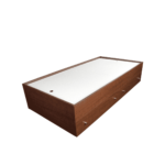 Ibur Single Size Bed with Drawer Storage in Suede Finish by Fern India