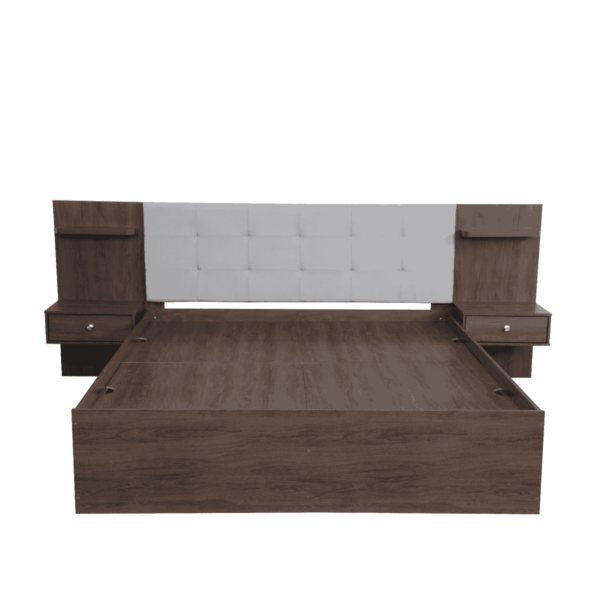 Nada King Size Bed with Storage in Brown Colour By Fern India