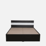 Resarf Queen Size Bed with Box Storage in Wenge Finish By Fern India