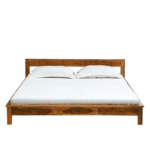 Doowta Solid Wood Queen Size Bed in Rustic Teak Finish By Fern India