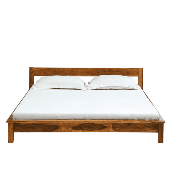 Doowta Solid Wood Queen Size Bed in Rustic Teak Finish By Fern India