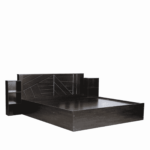 Areh  Queen Bed with Storage & 2 Side Tables in Wenge Finish by Athena Collection by Fern India
