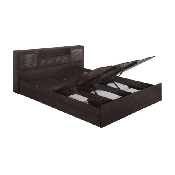 Notlob Queen Size Bed with Storage in Wenge Finish by Fern India