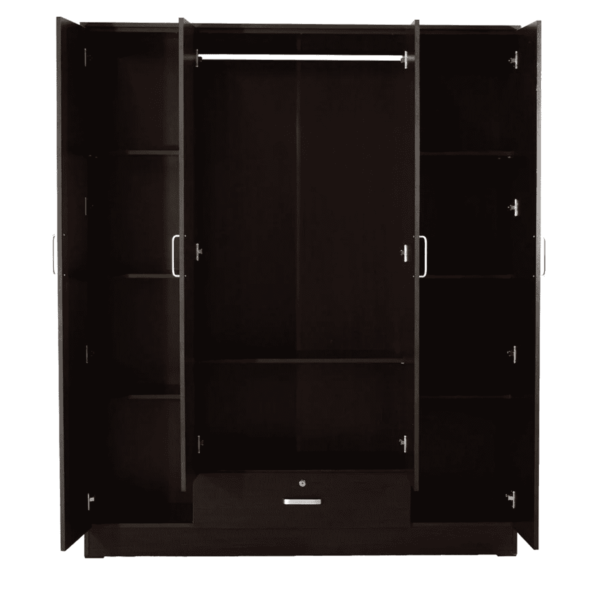 Amuruk 4 Door Wardrobe in Wenge Finish by Fern India